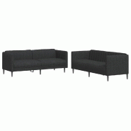 VidaXL Ensemble de canapés 2 pcs noir tissu Modèle Fermontaix - 3209240