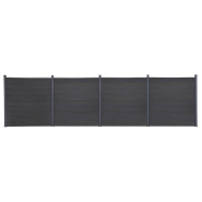 Vidaxl ensemble de panneaux de clôture gris 699x186 cm wpc 3211833