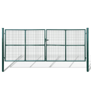 Vidaxl portail de clôture de jardin 415x200 cm / 400x150 cm acier vert 145050