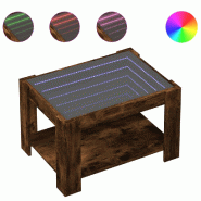 VidaXL Table basse avec LED chêne fumé 73x53x45 cm bois d'ingénierie Modèle Riviera Plus - 847550