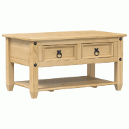 VidaXL Table basse avec tiroirs Corona 85x50x45 cm bois de pin massif Modèle Grandeur Chic - 4002772