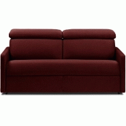 CANAPÉ CONVERTIBLE LUXIA MATELAS 16CM SYSTÈME EXPRESS  SOMMIER LATTES 140CM MICROFIBRE BORDEAUX