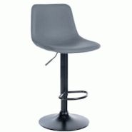 CLP Tabouret de bar Divo en Similicuir Pied trompette en Métal Gris/Noir - gris polyester 321689 CLP Tabouret de bar Divo en Similicuir Pied trompette en Métal Gris/Noir - gris polyester 321689