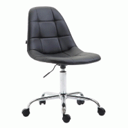 Décoshop26 - Chaise de bureau tabouret d'ordinateur sur roulettes hauteur réglable en synthétique noir TABO10113 - noir 3001479069601 Décoshop26 - Chaise de bureau tabouret d'ordinateur sur roulettes hauteur réglable en synthétique noir TABO10113 - noir 3001479069601