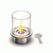 Divina Fire Brûleur rond avec vitre pour cheminée au bioéthanol biocheminée inox 1,5 l d.25 - multicolore 8055829980103