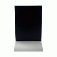 Edimeta Porte visuel/menu Ardoise A6 Portrait Socle Alu Double-face - noir aluminium 214369