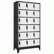 Helloshop26 - Armoire à casiers moderne avec portes verrouillables 90 x 40 x 180 cm en acier anthracite 02_0047042 - acier 3000234563590