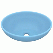 Helloshop26 - Lavabo vasque ovale de luxe diamètre 40 cm céramique bleu clair mat 02_0002665 - 3000101641536