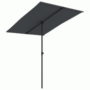 Helloshop26 - Parasol d'extérieur avec mât en aluminium 2 x 1,5 m noir  02_0008228 - 3000440047761