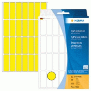 HERMA 896 étiquettes jaunes multi-usage, format 13 x 40 mm (32 feuilles 11x17 / cdt) - jaune 2361