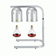 Lampe chauffante infrarouge sur pied réglable en hauteur (2 ampoules rouges) Argentée PREMIUM - GOLDINOX - argenté aluminium 3701770846221