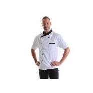 Masterchef-blanc-noir-mc-s - veste de cuisine - manelli - coloris blanc