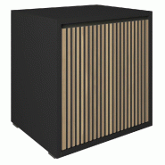 Meuble Vertigo T01 2 tiroirs à l'anglaise MDF noir et olivier 60x47x60 cm