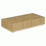 Podium pour mannequins Vertigo T03 MDF naturel et chêne clair 120x60x25cm