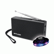 RADIO CD BLUETOOTH  M-30-BT - Bluetooth - CD/CD-R/CD-RW/MP3 - FM/MW avec 20+10 stations mémorisables -  Lumière OVNI inclus - 3666638038180