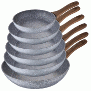 Set 6 pcs Jeu de poêles (18 /20 /22 /24 /26 et /28cm) San Ignacio Daimiel couleur Gris - aluminium PK1710