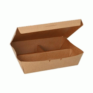 Starpak 25 boîtes à lunch, carton 3 compartiments 600 ml 5 cm x 14,8 cm x 18,3 cm marron - marron multi-matériau 37039