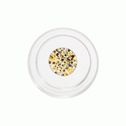 Teca Terrazzo Lot de 6 Verres Tumbler en Verre Borosilicaté à Double Paroi avec Décorations Artisanales Couleur Noir et Ambre Design Empilable - 80