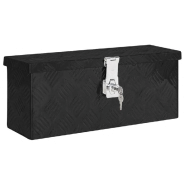 Vidaxl boîte de rangement noir 50x15x20,5 cm aluminium 152247