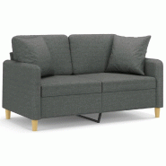 VidaXL Canapé 2 places avec oreillers gris foncé 120 cm tissu Modèle Vega Factory - 3200902