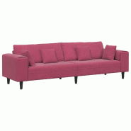 VidaXL Canapé avec coussin Bordeaux 250 x 77 x 76 cm Velours Modèle Vega Executive Nordique - Matériau naturel 3335157