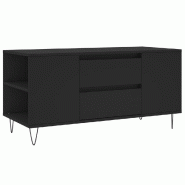 VidaXL Table basse noir 102x44,5x50 cm bois d'ingénierie Modèle Atlas Contemporain - 830997