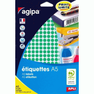2940 pastilles adhésives vertes, diamètre 8 mm (10 feuilles A5 / cdt) - 3270241143010_0
