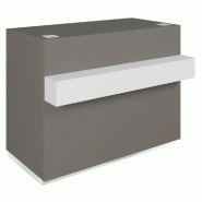 Comptoir Cage anthracite repose sac blanc 1 tiroir 2 tablettes 120x60/76x93cm