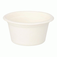 Coupelles pour sauces, canne à sucre "pure" 60 ml Ø 6 x 3 cm blanc (500 unités) PAPSTAR - blanc Bagasse 89827