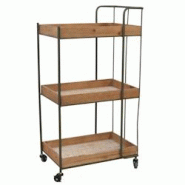 Décoshop26 - Chariot de service cuisine bar table d'appoint sur roulettes 3 étagères marron/noir MED05140 - marron 3000520169604 Décoshop26 - Chariot de service cuisine bar table d'appoint sur roulettes 3 étagères marron/noir MED05140 - marron 3000520169604