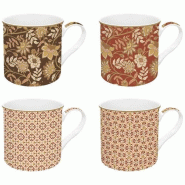 EASY LIFE Coffret 4 mugs 30 cl - Fleurs de Rêves - 035-1220500