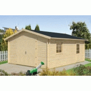 Garage simple bois / 26 m² / toit double pente / porte battante / 4.7 x 5.7 x 2.75 m
