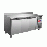 Gasfrit – Table réfrigérée murale sous-comptoir à 3 portes en acier inoxydable, réfrigération ventilée, 1795 × 700 × 850 + 100 mm - inox gf054