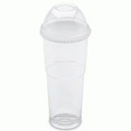 Gobelet Pot à Dessert  30cl NOVACUP VALUE PACK + Couvercle Dôme Ouvert Inclus Snacking Recyclé Transparent  Verrine - Lot de 6250 unités - transpa