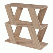 Helloshop26 - Table d'appoint avec 2 étagères pannneau de particules 60 x 22 x 57 cm effet chêne marron 03_0010934 - marron Bois massif 3000225489717
