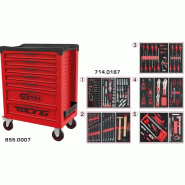 KS TOOLS Servante RACING 7 tiroirs équipée de 187 outils - Boite outils complète et servante - 4042146849309