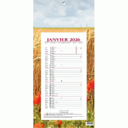 Quo Vadis - Bloc mensuel - 2026 - Français - Multicolore motif blé - 12 mois de janvier à décembre - 16x33,5 cm - Papier Clairefontaine blanc - 23 Quo Vadis - Bloc mensuel - 2026 - Français - Multicolore motif blé - 12 mois de janvier à décembre - 16x33,5 cm - Papier Clairefontaine blanc - 23