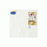 Serviettes de table 2 plis 48x48cm dunis elegance lily blanc hps- paquet de 40