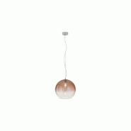 Suspension en verre soufflé brun teinté, structure en métal chromé poli et aluminium, douille E27, diamètre 35 cm - Perenz - marron 8524 E