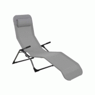 Transat avec coussin sun acier – MTF – dossier réglable – 2nab3104