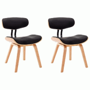 VidaXL Chaises à manger lot de 2 noir bois courbé et similicuir Modèle Karlosse - 283125