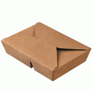 Boite repas Ecokraft L 2 compartiments carton laminé naturel 1150ml - par 200