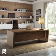 Bureau droit X10- Officity - Oui, Noyer américain, 230 x 100 cm_0