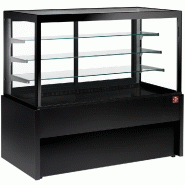 Comptoir vitrine panoramique chauffante 4 niveaux sans réserve noir... - PCB12HT-B9-P