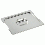 Couvercle inox AISI 304 avec poignée et encoche pour anses GN 1/2 - Gastroland - 3701666003066