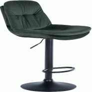 Décoshop26 - Tabouret chaise haute x1 pour cuisine et bar à assise moelleuse en velours vert cadre en métal noir 10_0005876 - noir métal 3000265274441