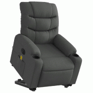 Fauteuil inclinable de massage électrique Gris foncé Tissu Modèle Céleste - 8721012219021