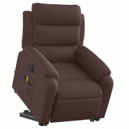 Fauteuil inclinable de massage électrique Marron foncé Tissu Modèle Zervessia - 8721012175099