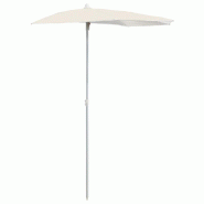 Helloshop26 - Demi-parasol de jardin avec mât 180 x 90 cm sable 02_0007729 - acier 3000414447764