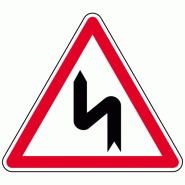 Panneau A1d - Succession de virages 1er à gauche